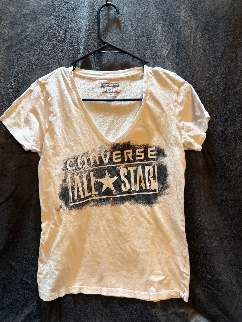 Converse White V-Neck All Star Graphic Tee